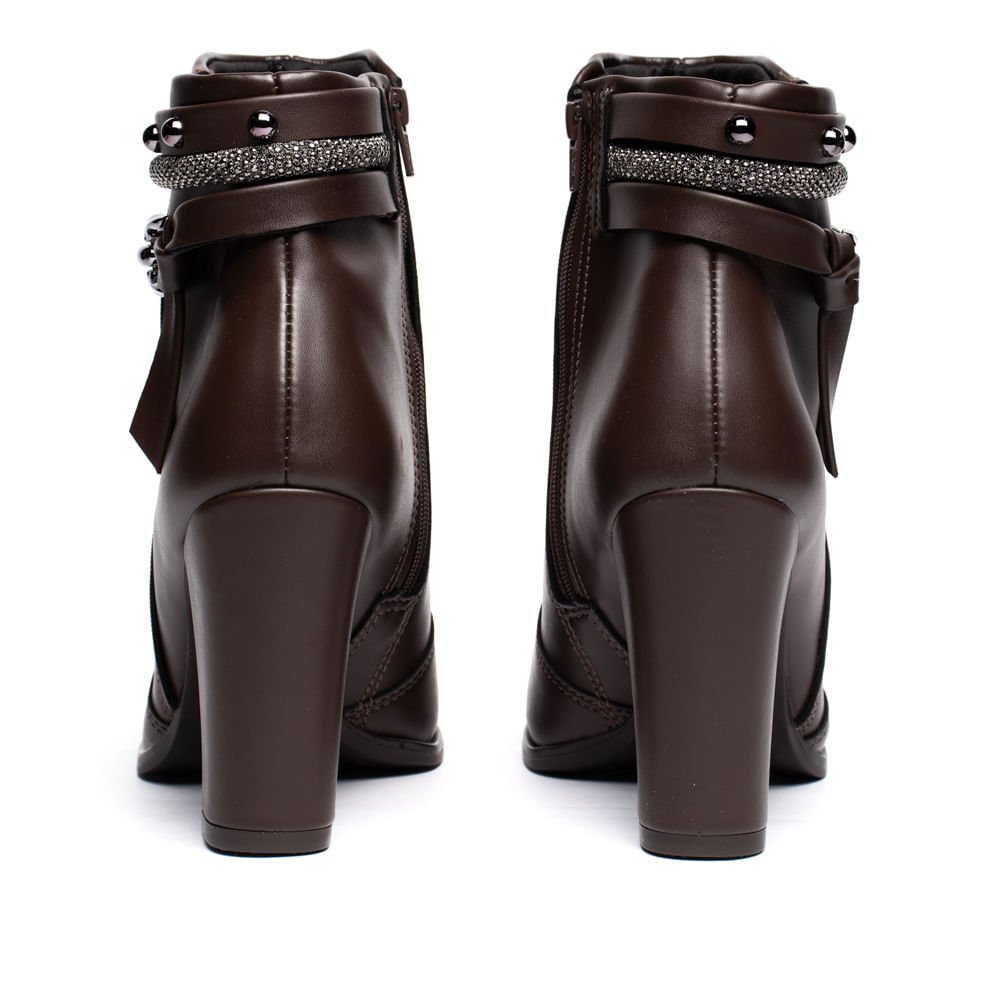 Bota Feminina Beira Rio Cano Médio Salto Bloco Marrom Marrom 3