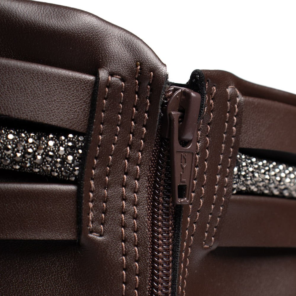 Bota Feminina Beira Rio Cano Médio Salto Bloco Marrom Marrom 5