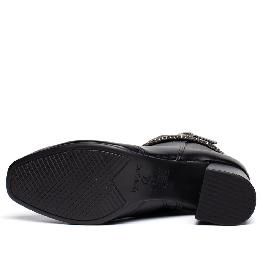 Bota Feminina Beira Rio Cano Médio Salto Bloco Preto Preto 2