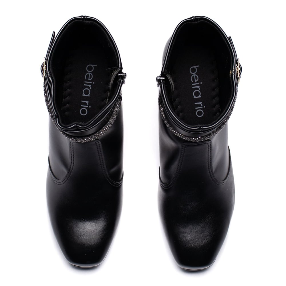 Bota Feminina Beira Rio Cano Médio Salto Bloco Preto Preto 4