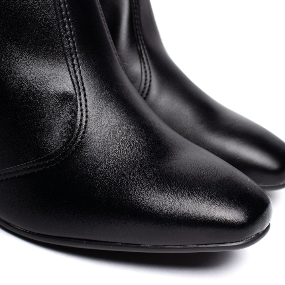 Bota Feminina Beira Rio Cano Médio Salto Bloco Preto Preto 5
