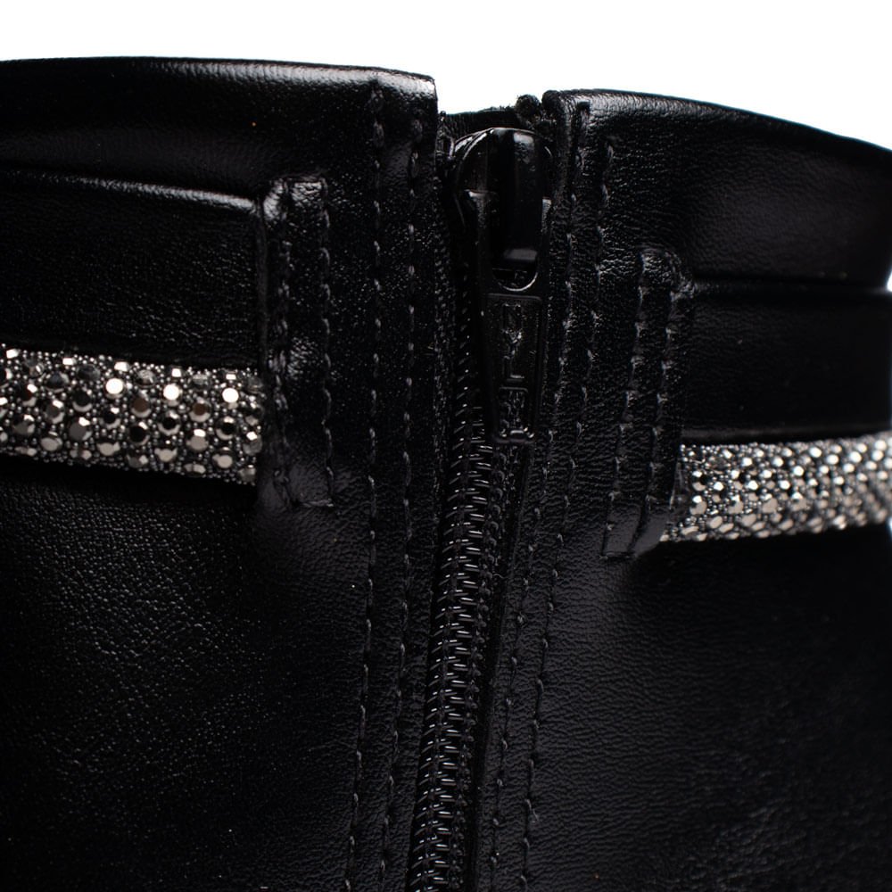 Bota Feminina Beira Rio Cano Médio Salto Bloco Preto Preto 6