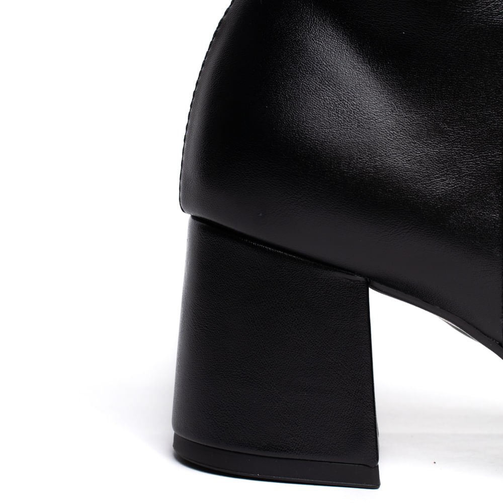 Bota Feminina Beira Rio Cano Médio Salto Bloco Preto Preto 7