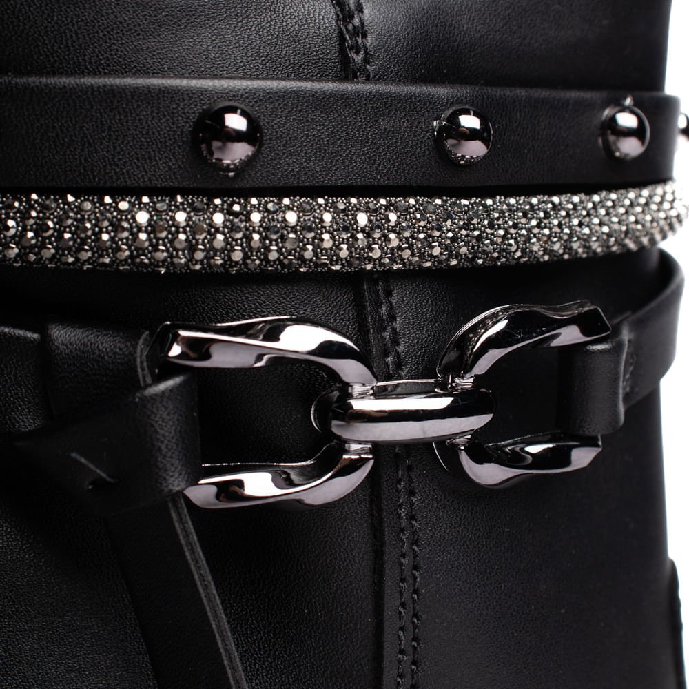 Bota Feminina Beira Rio Cano Médio Salto Bloco Preto Preto 5