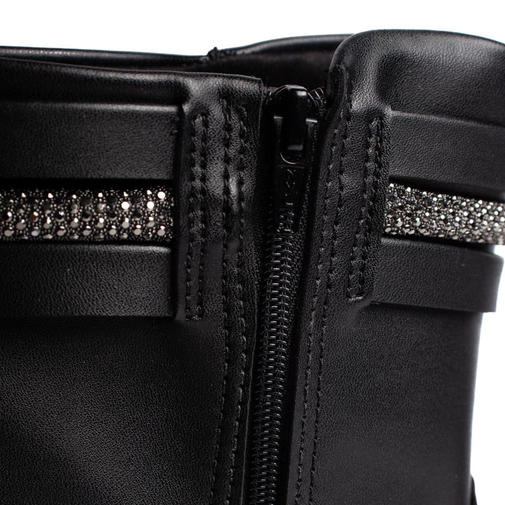 Bota Feminina Beira Rio Cano Médio Salto Bloco Preto Preto 6