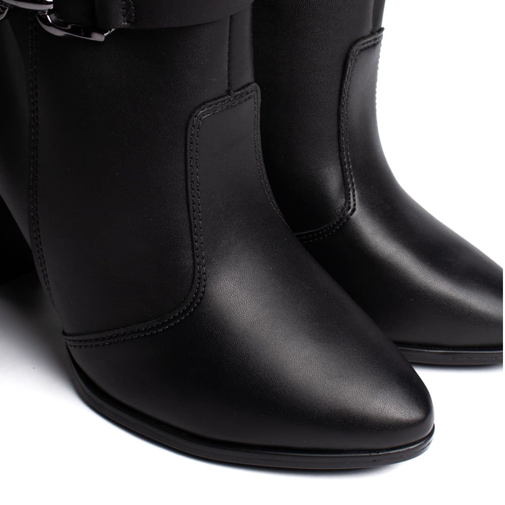 Bota Feminina Beira Rio Cano Médio Salto Bloco Preto Preto 7