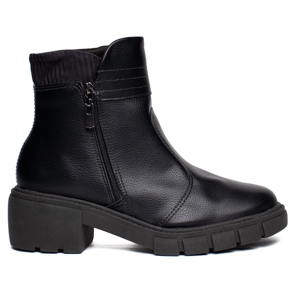 Bota Feminina Beira Rio Cano Médio Solado Tratorado Preto