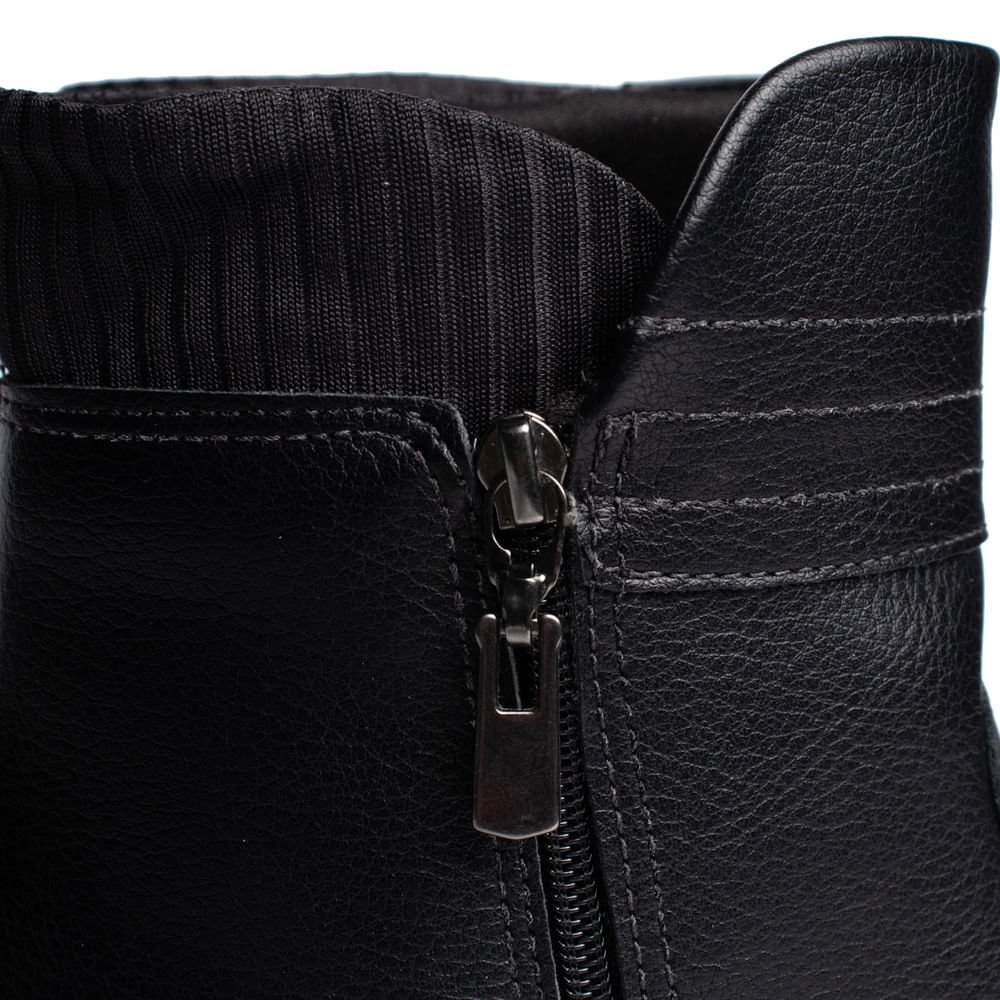 Bota Feminina Beira Rio Cano Médio Solado Tratorado Preto Preto 4