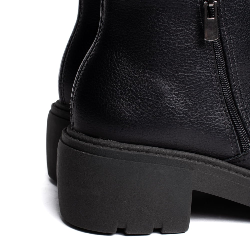 Bota Feminina Beira Rio Cano Médio Solado Tratorado Preto Preto 5