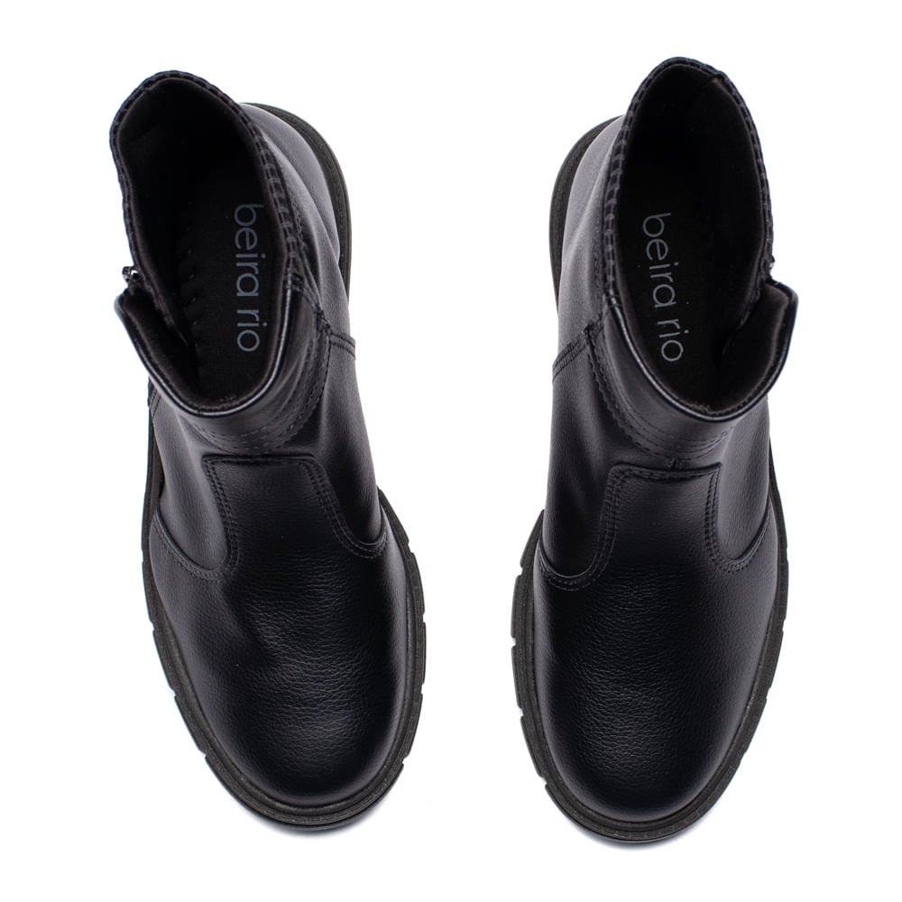 Bota Feminina Beira Rio Cano Médio Solado Tratorado Preto Preto 4