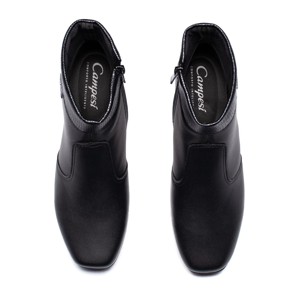 Bota Feminina Campesí Cano Curto Napa Preto Preto 4