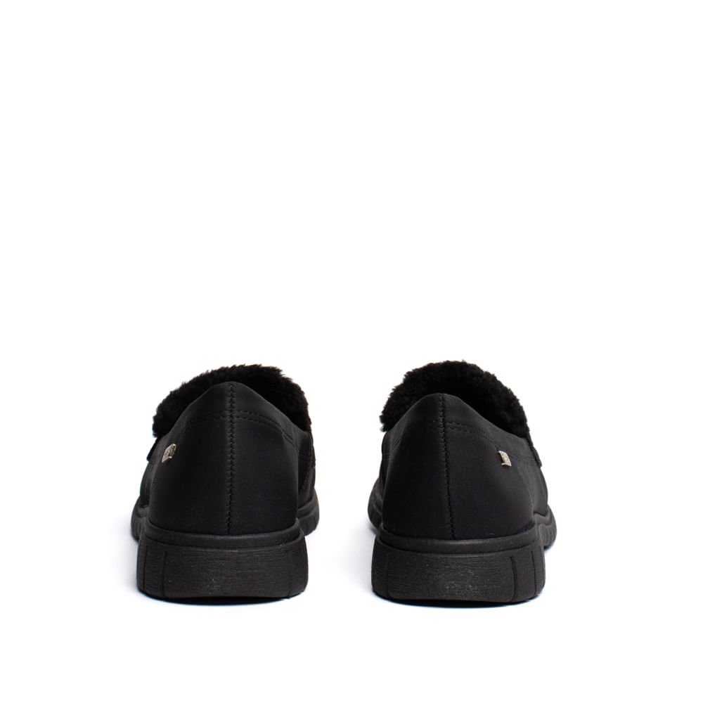 Mocassim Feminino Campesí Napa Solado Tratorado Preto Preto 3