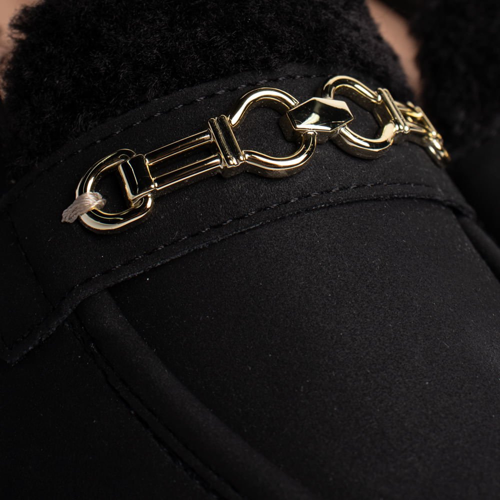 Mocassim Feminino Campesí Napa Solado Tratorado Preto Preto 6