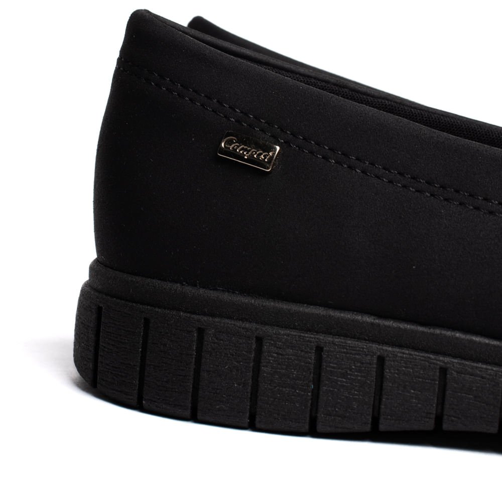 Mocassim Feminino Campesí Napa Solado Tratorado Preto Preto 7