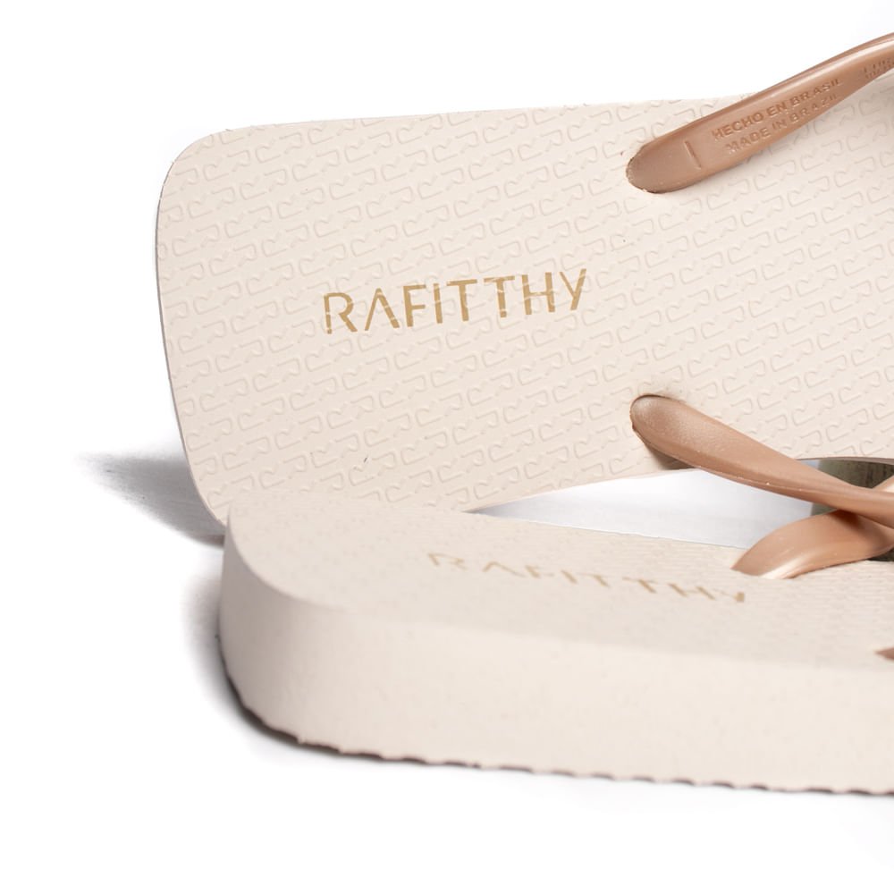 Chinelo Feminino Rafitthy Charm Bege/Dourado Bege 5