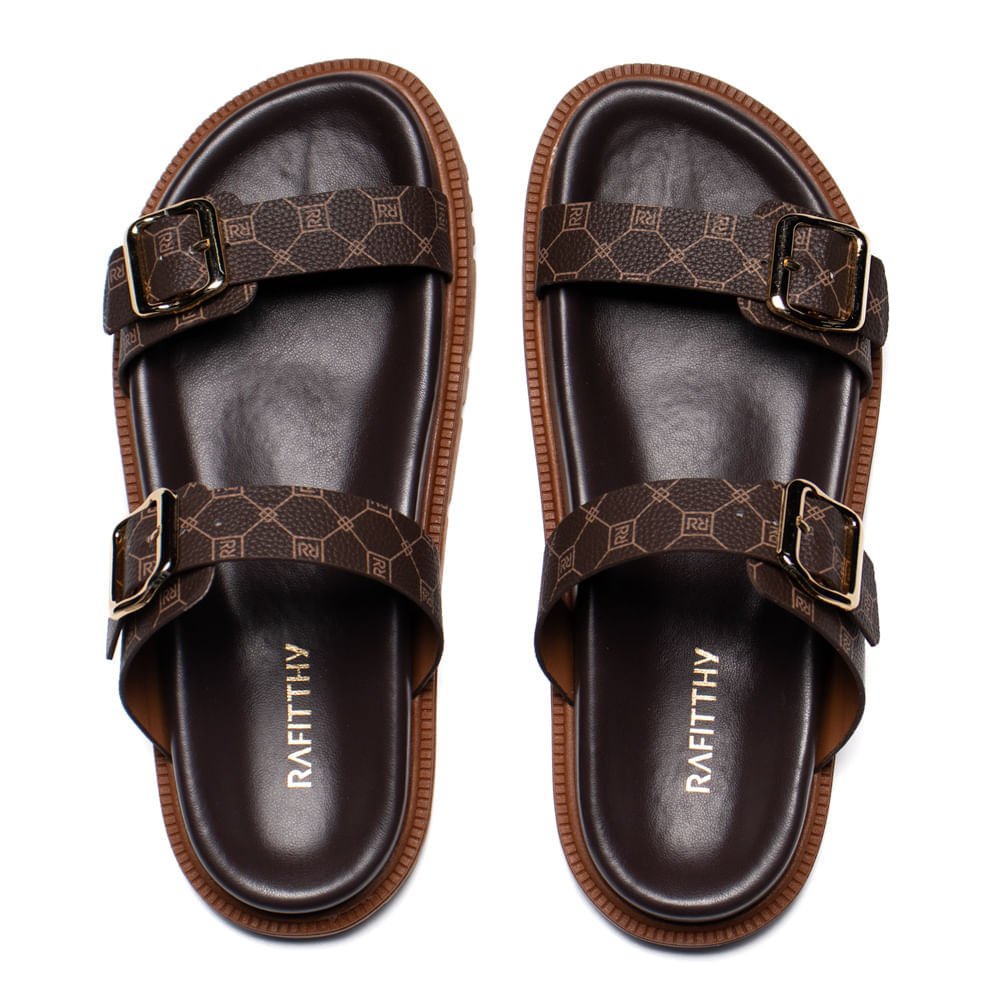 Chinelo Feminino Rafitthy Flatform Napa Burnished Marrom