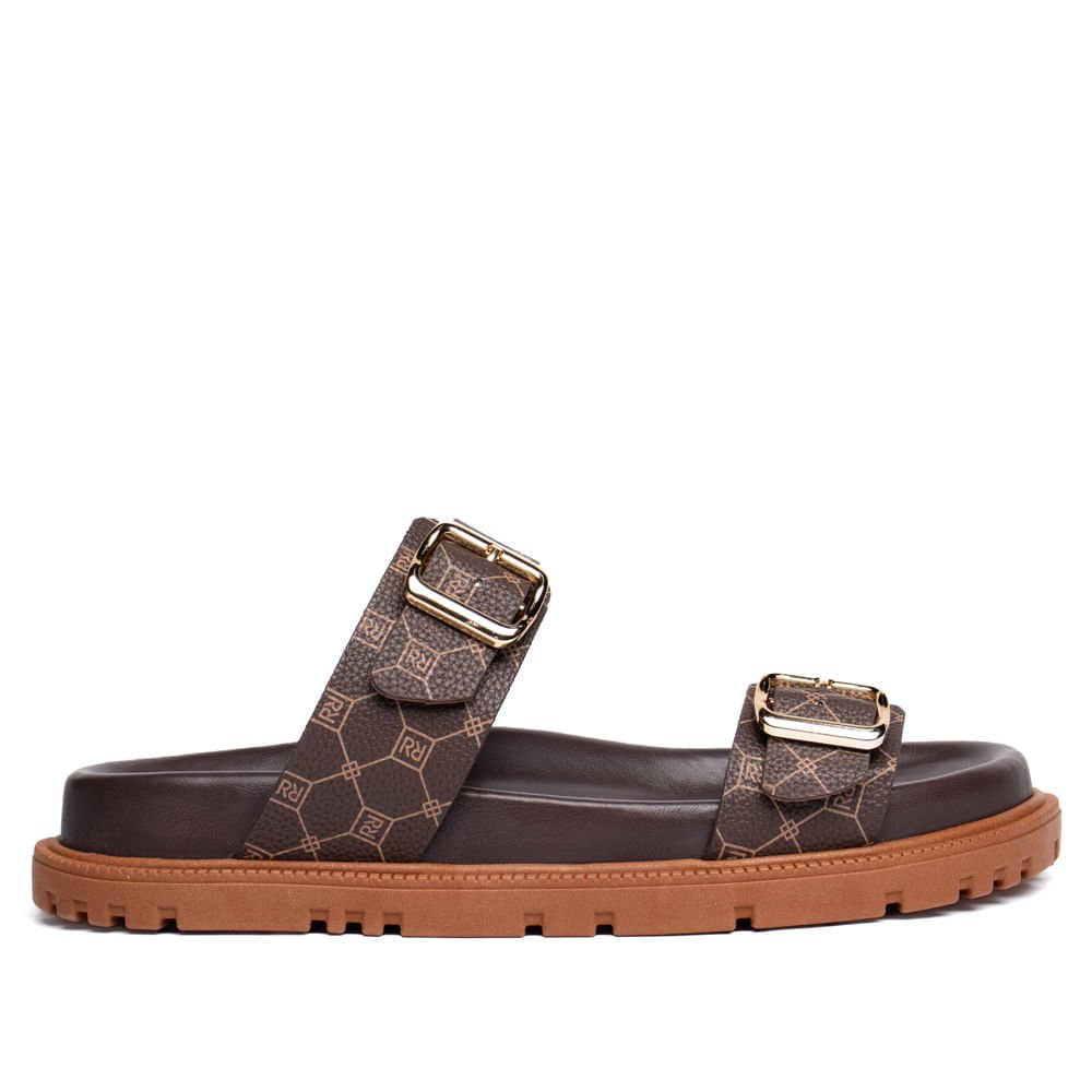 Chinelo Feminino Rafitthy Flatform Napa Burnished Marrom Marrom 2