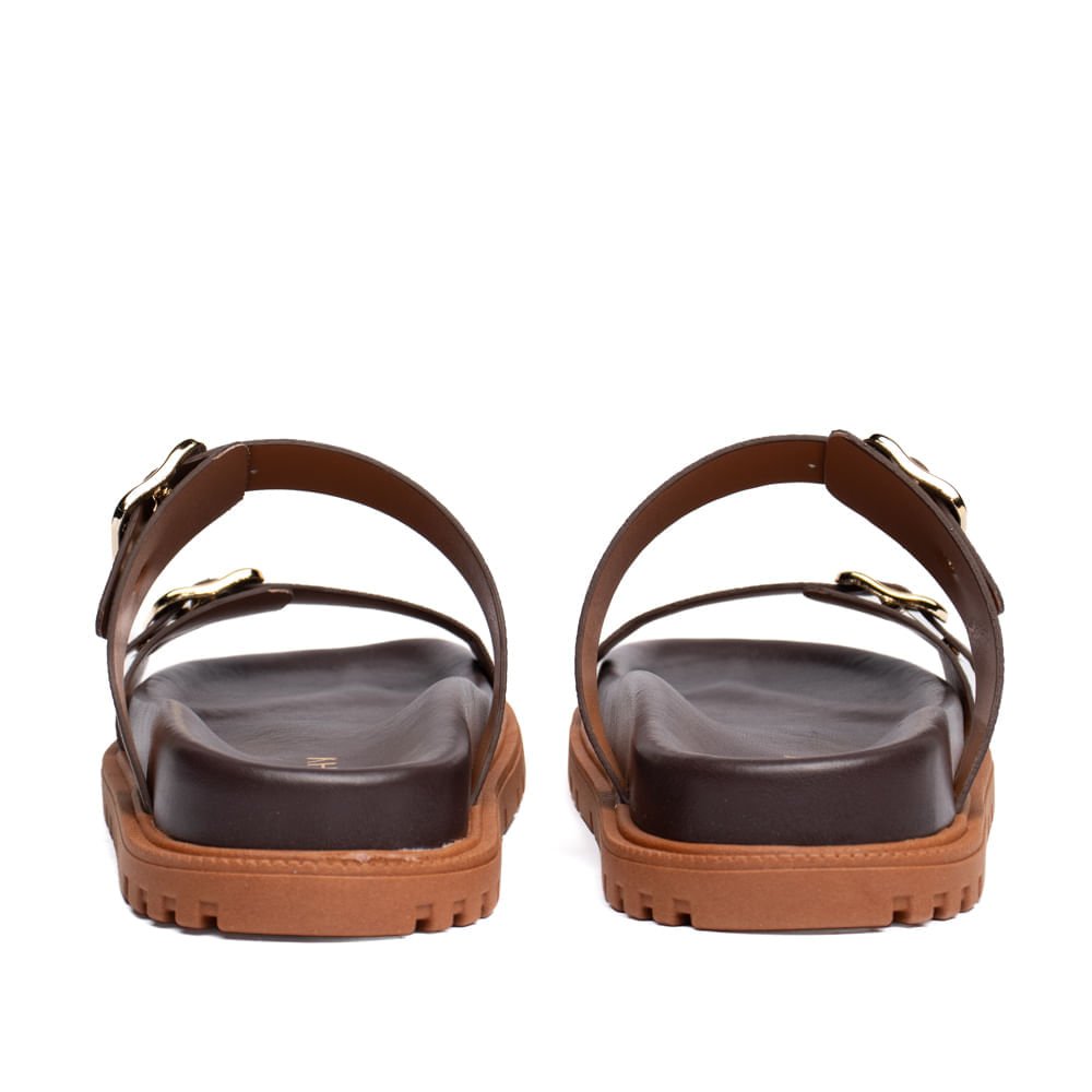 Chinelo Feminino Rafitthy Flatform Napa Burnished Marrom Marrom 4