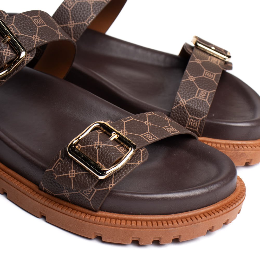 Chinelo Feminino Rafitthy Flatform Napa Burnished Marrom Marrom 5