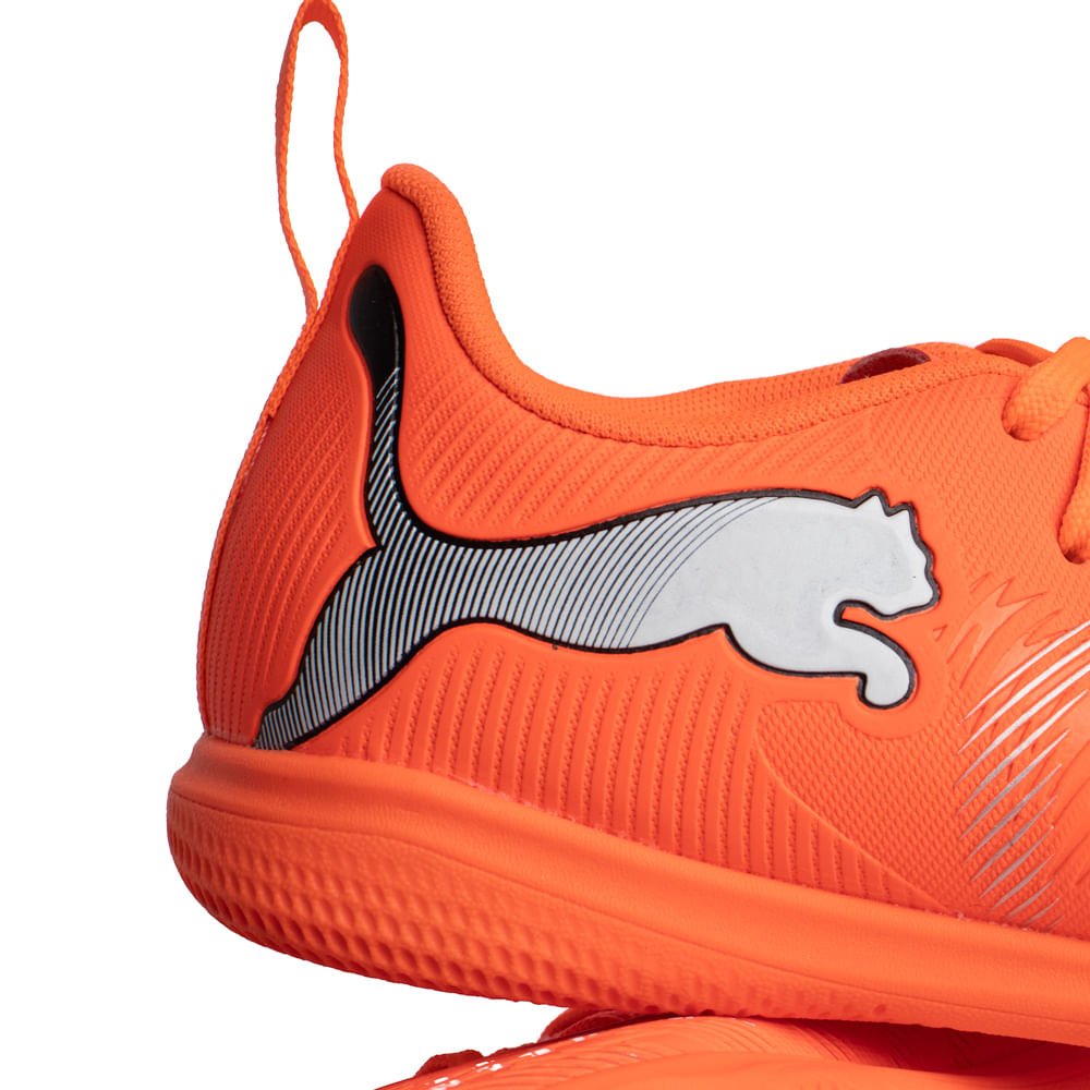 Chuteira Infantil Puma Futsal Future 9 Laranja Neon/Branco Laranja 7