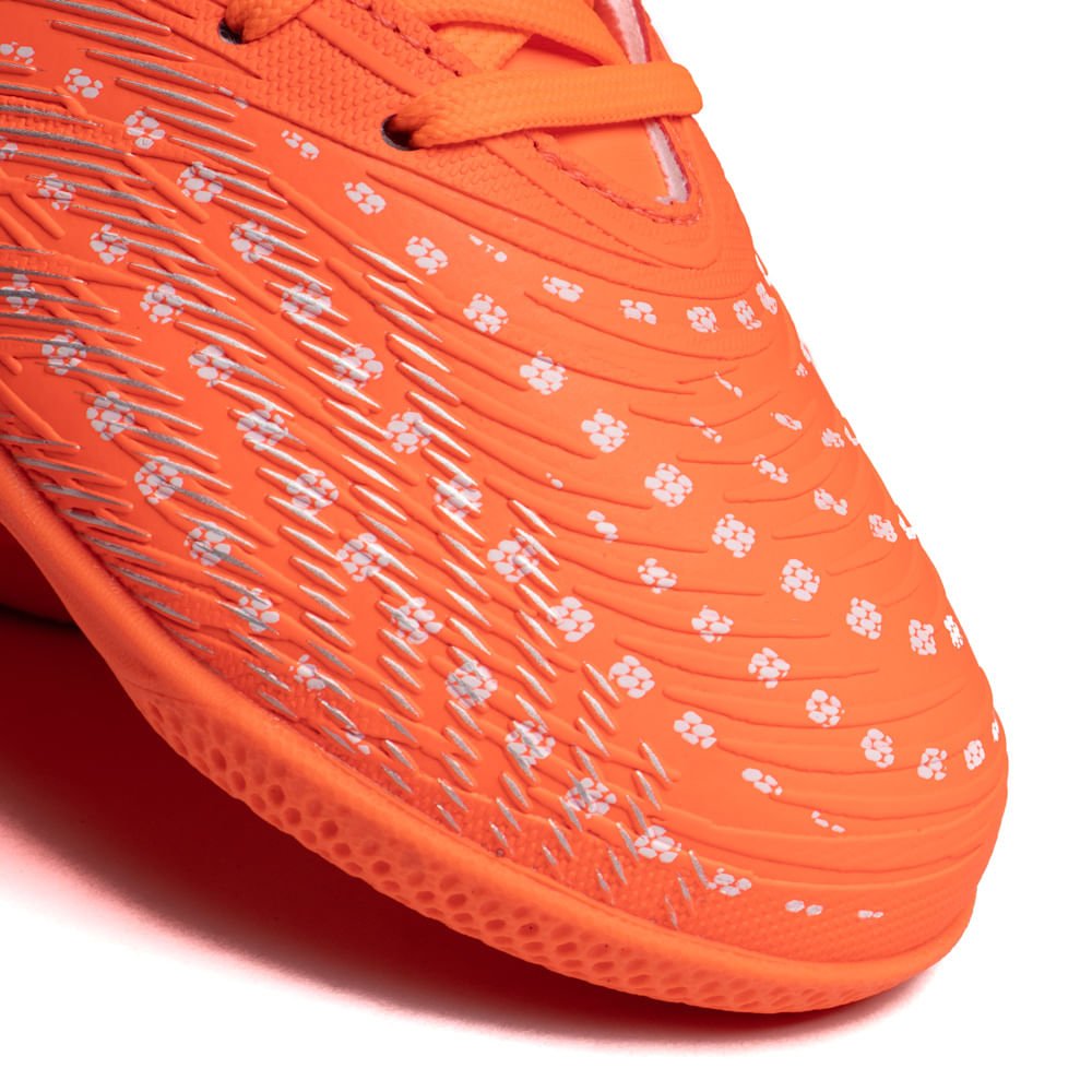 Chuteira Infantil Puma Futsal Future 9 Laranja Neon/Branco Laranja 8