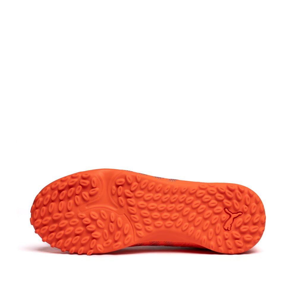 Chuteira Infantil Puma Society Future 9 Laranja Neon/Branco Laranja 2