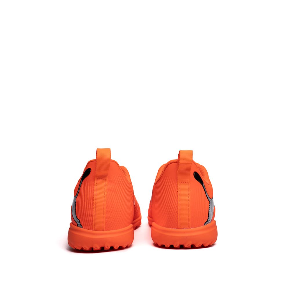Chuteira Infantil Puma Society Future 9 Laranja Neon/Branco Laranja 3