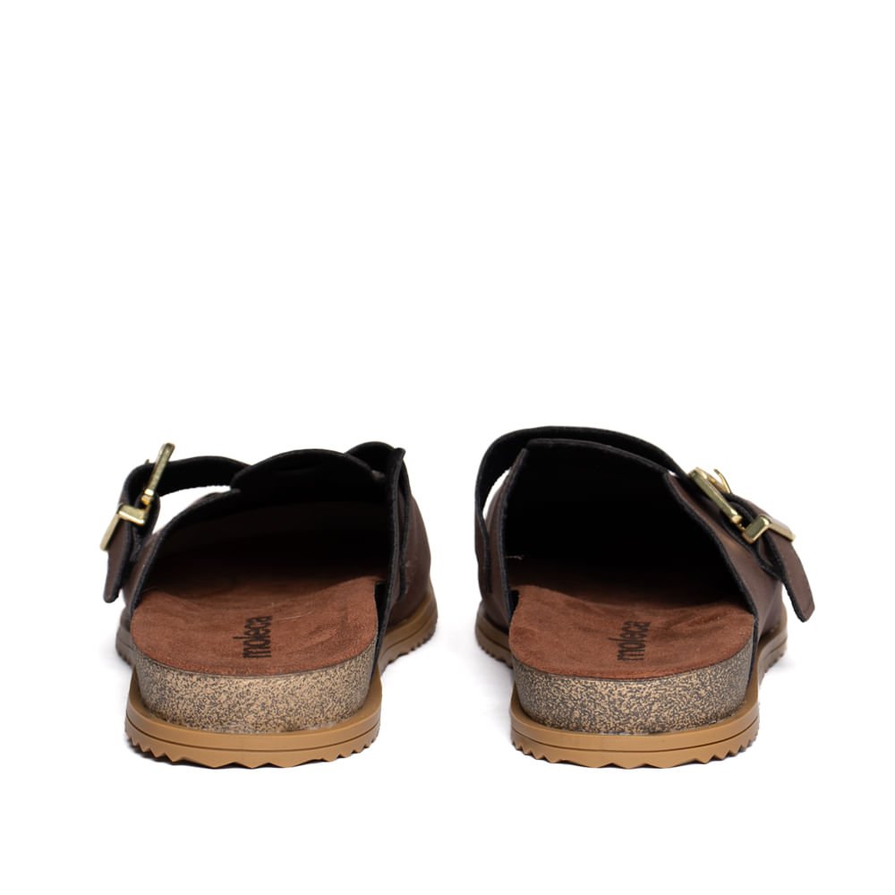 Mule Feminino Moleca Nobuck Fivela Casual Marrom Marrom 3