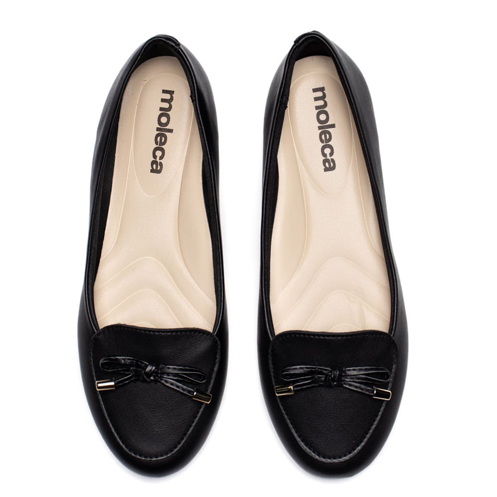 Sapatilha Feminina Moleca Napa Suprema Preto Preto 4