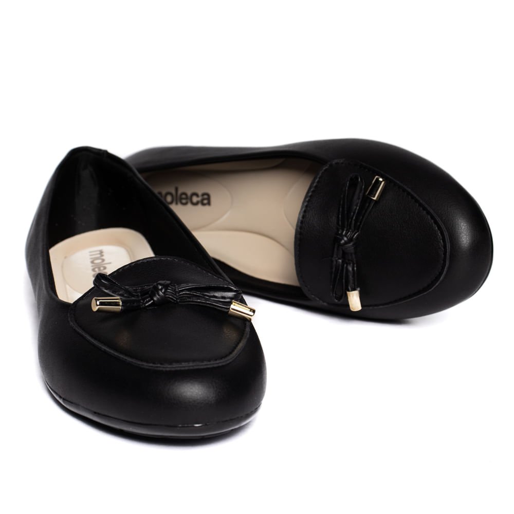 Sapatilha Feminina Moleca Napa Suprema Preto Preto 5