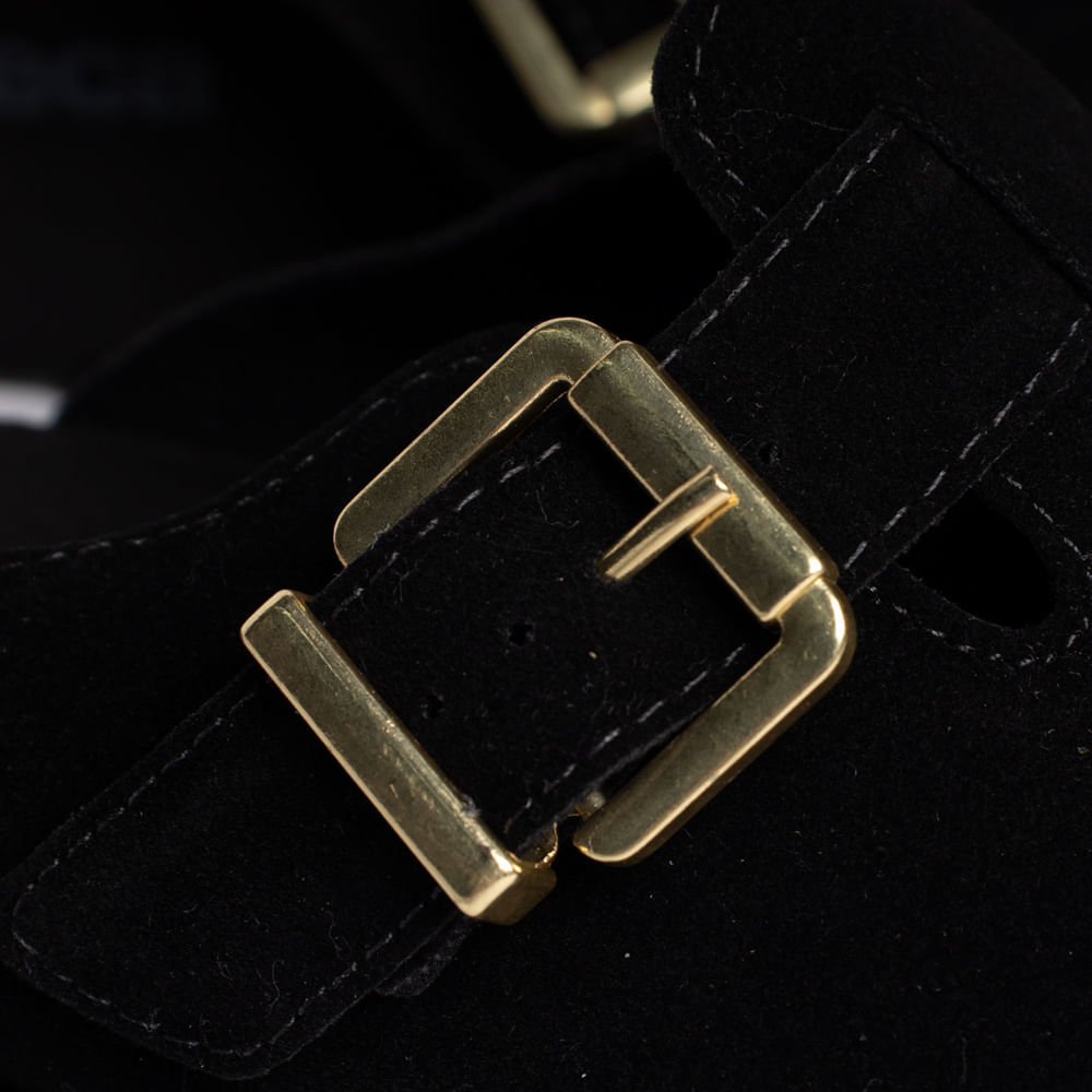 Mule Feminino Moleca Camurção Fivela Casual Preto Preto 5