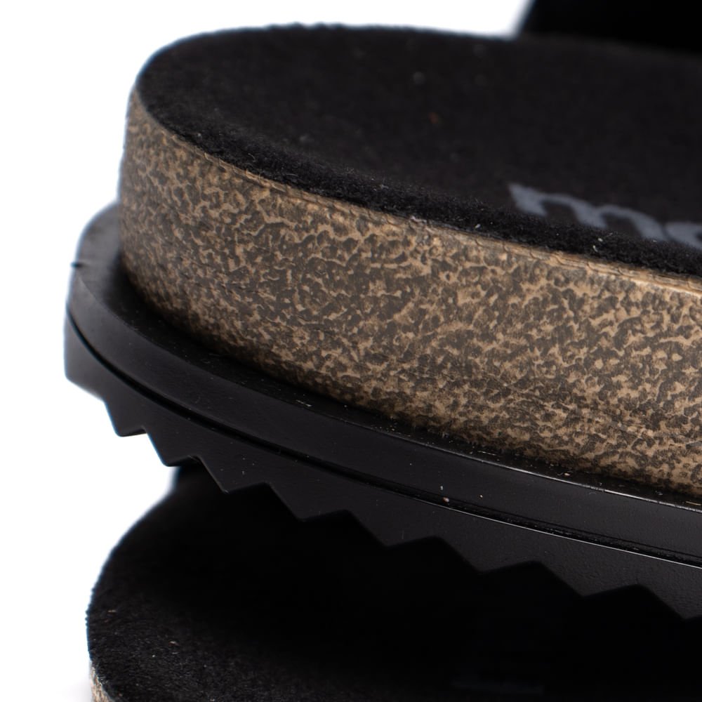 Mule Feminino Moleca Camurção Fivela Casual Preto Preto 7