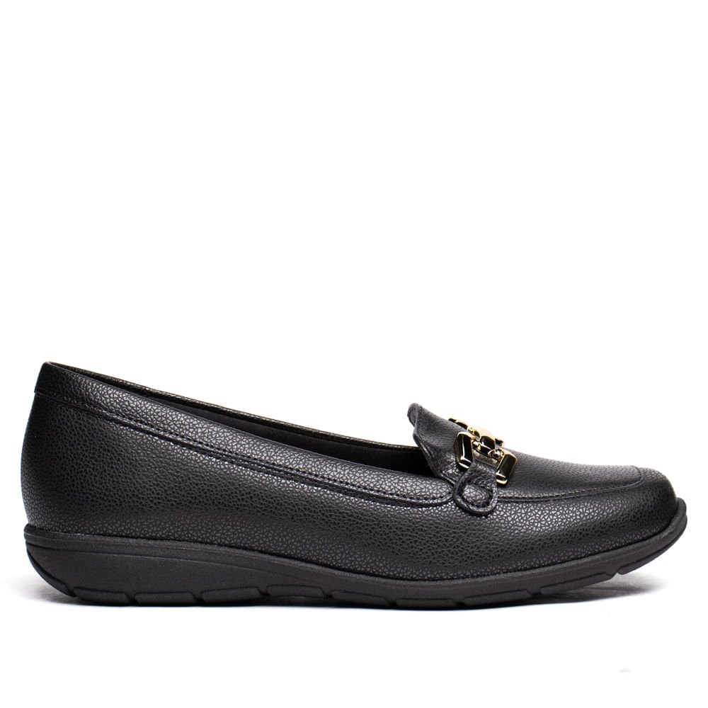 Sapato Feminino Modare Mocassim Napa Craquelê Preto