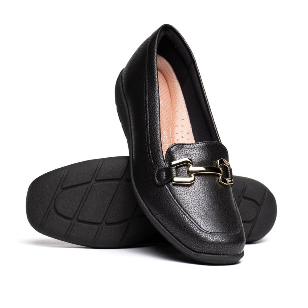 Sapato Feminino Modare Mocassim Napa Craquelê Preto Preto 5