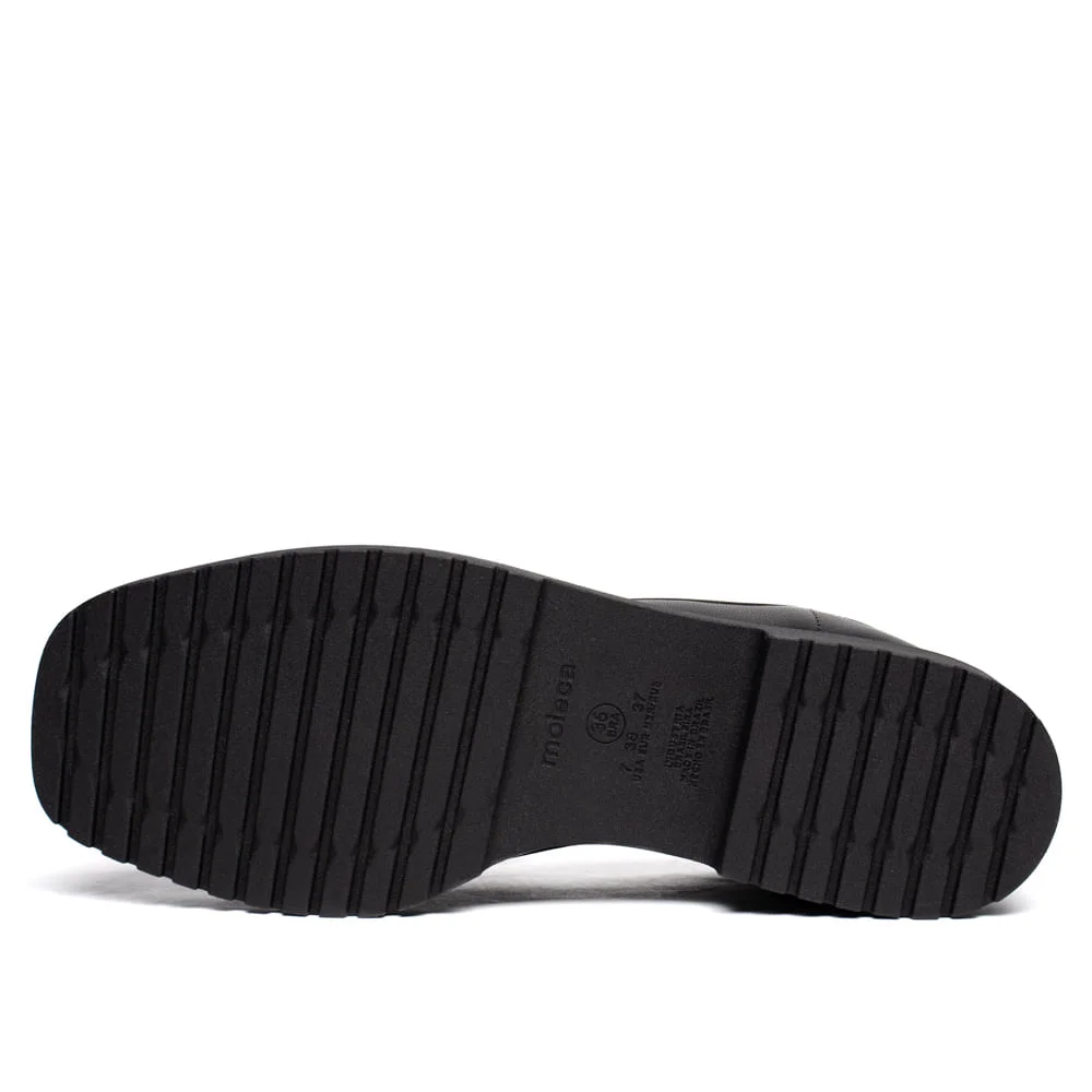 Mocassim Feminino Moleca Loafer Tratorado Napa Preto Preto 2