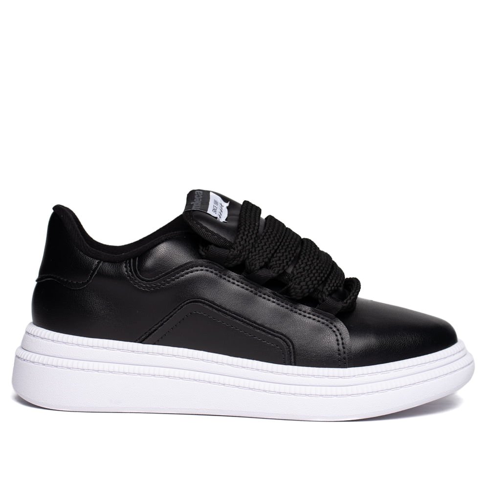 Tênis Feminino Moleca Urbano Napa Turim Preto