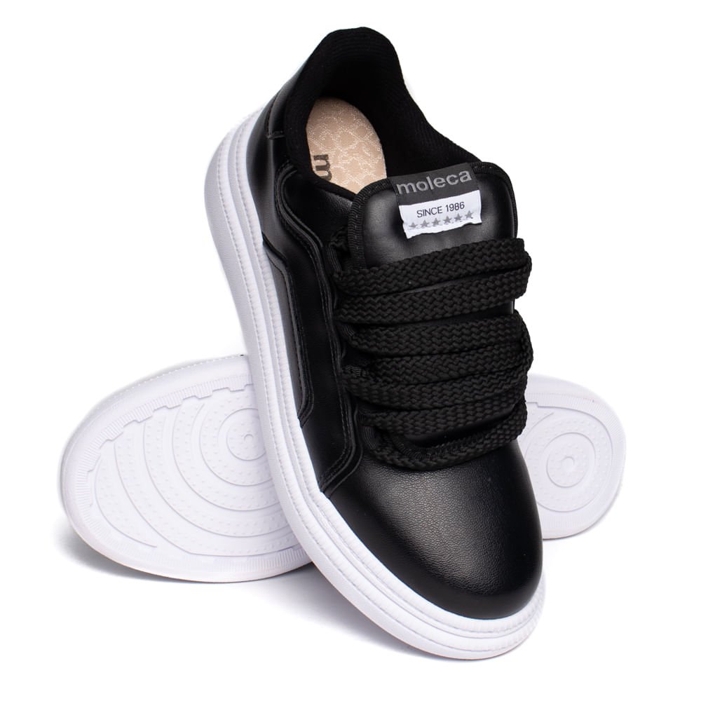 Tênis Feminino Moleca Urbano Napa Turim Preto Preto 7