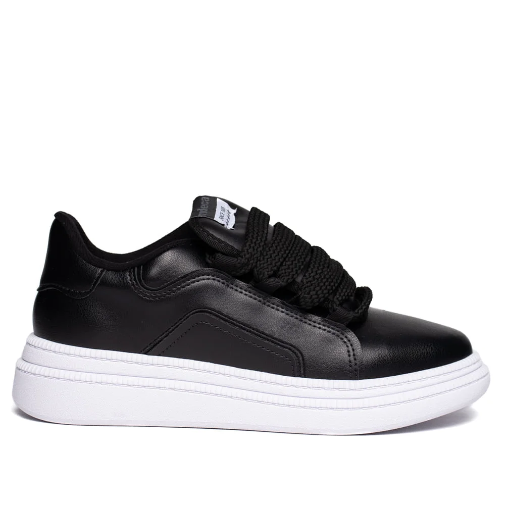 Tênis Feminino Moleca Urbano Napa Turim Preto