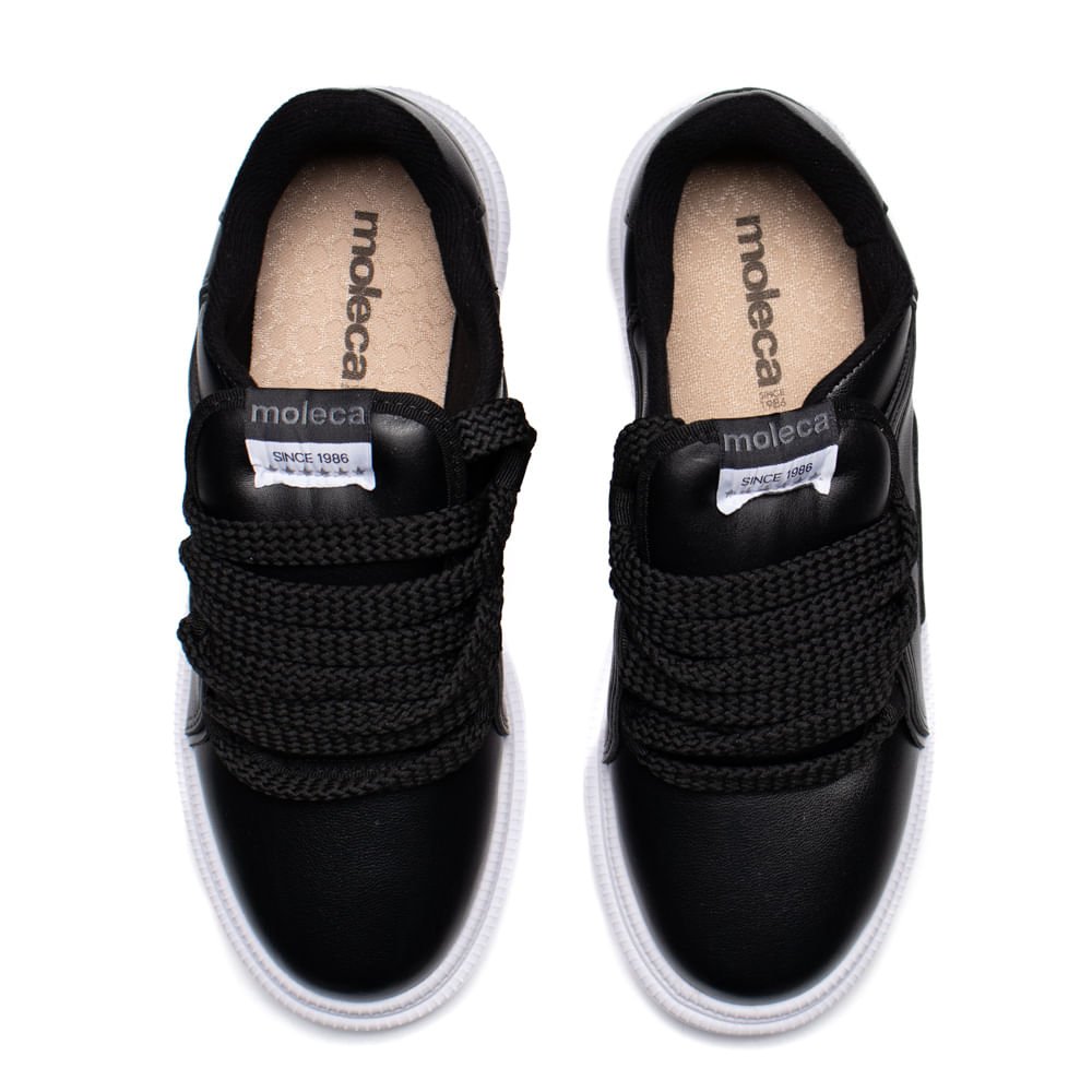 Tênis Feminino Moleca Urbano Napa Turim Preto Preto 4