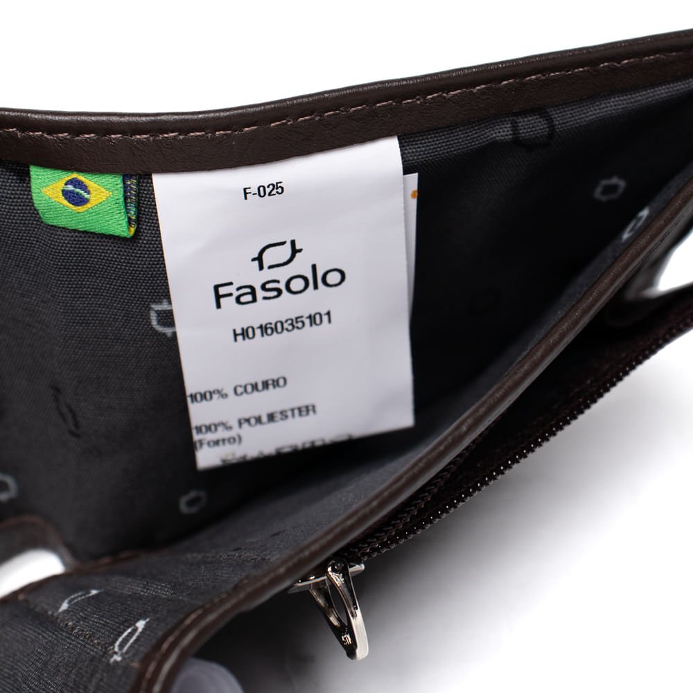 Carteira Masculina Fasolo H016035101 Couro Slim Café Marrom 4