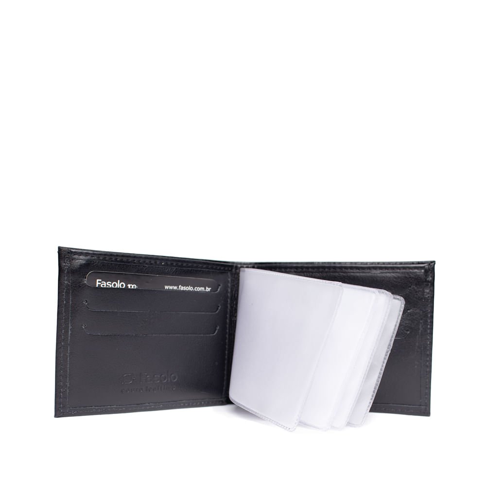 Carteira Masculina Fasolo H045035751 Couro Slim Preto Preto 3