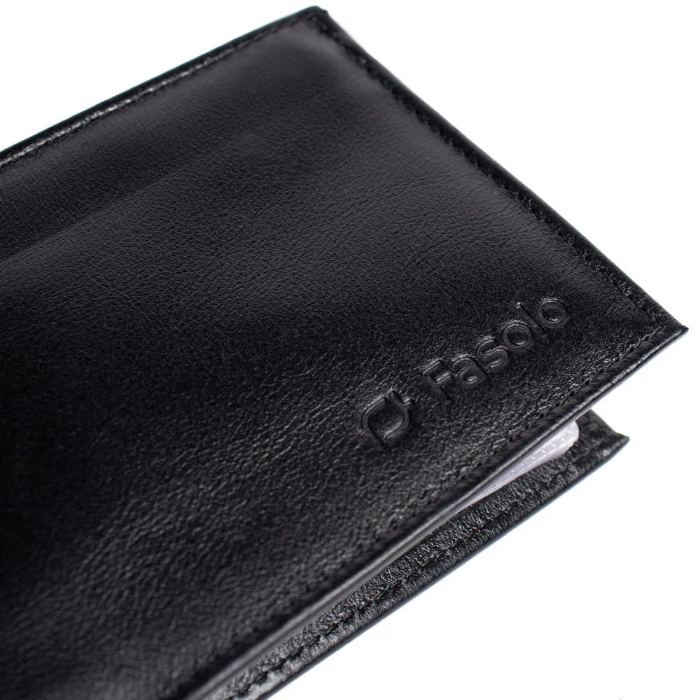 Carteira Masculina Fasolo H045035751 Couro Slim Preto Preto 5