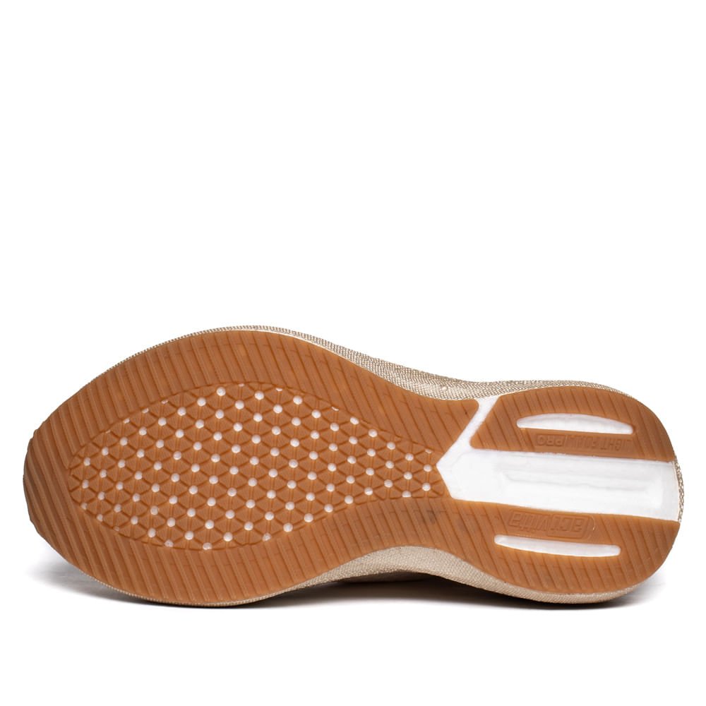 Tênis Feminino Actvitta Knit Conforto Off White/Caramelo Bege 2