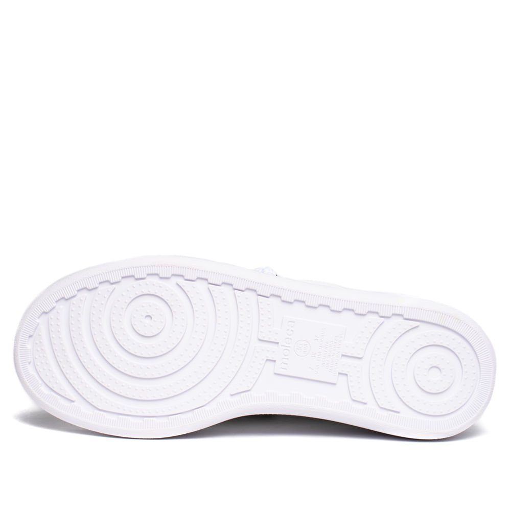 Tênis Feminino Moleca Urbano Napa Turim Branco/Preto Branco 2