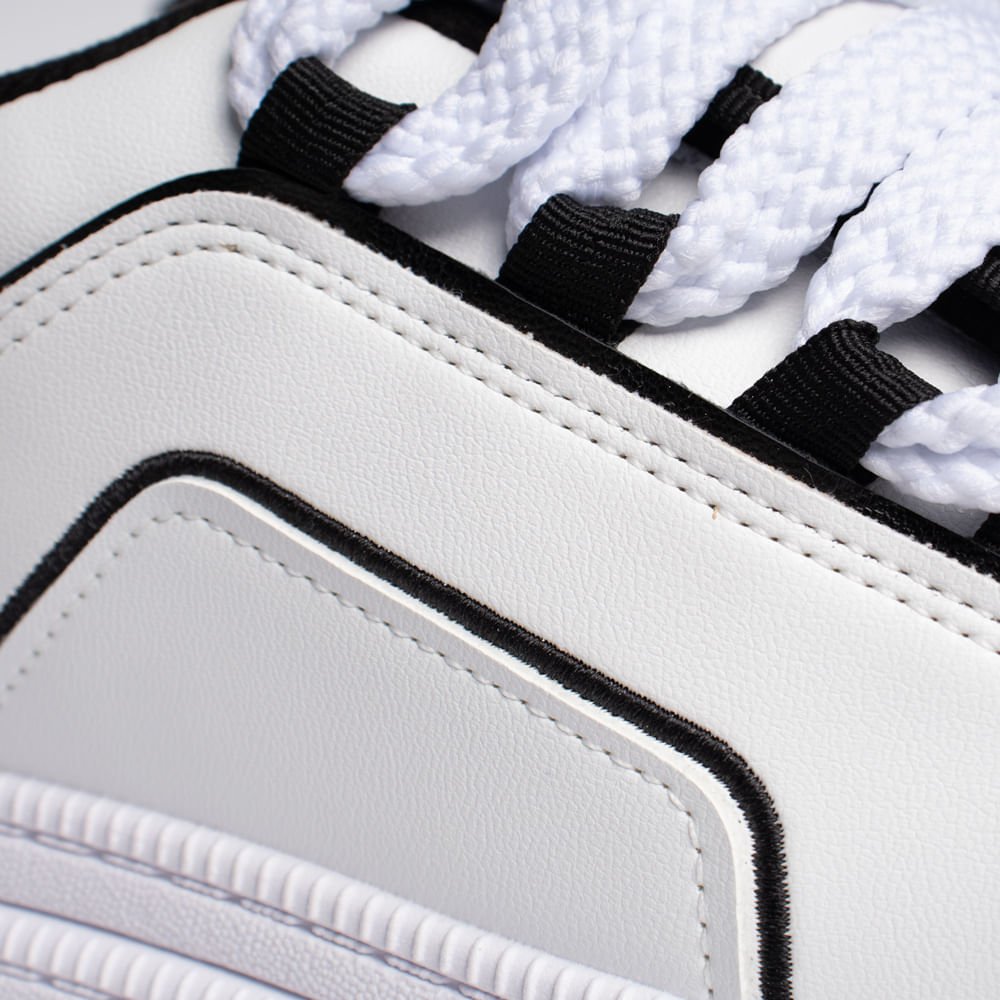 Tênis Feminino Moleca Urbano Napa Turim Branco/Preto Branco 5