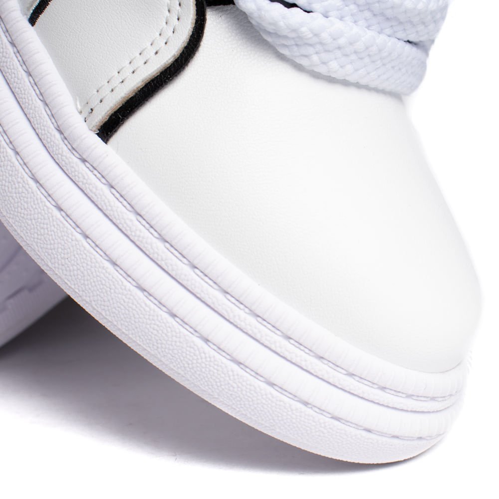 Tênis Feminino Moleca Urbano Napa Turim Branco/Preto Branco 6