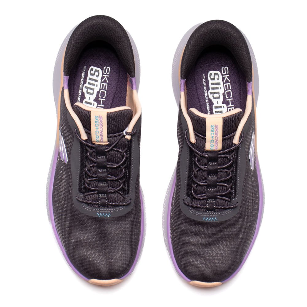 Tênis Feminino Skechers Cloud Air Cooled Petróleo/Roxo Roxo 4