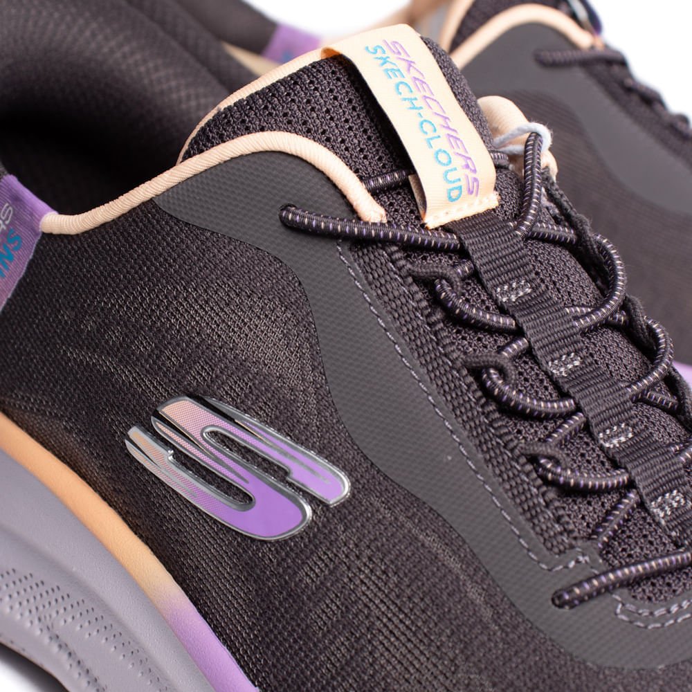 Tênis Feminino Skechers Cloud Air Cooled Petróleo/Roxo Roxo 6
