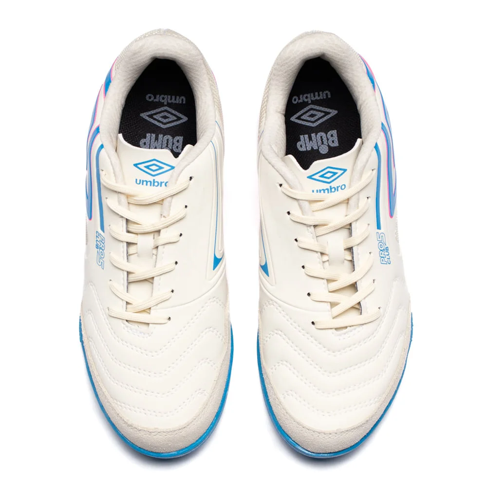 Chuteira Futsal Masculina Umbro Pro 5 Bump Off White/Azul Branco 4