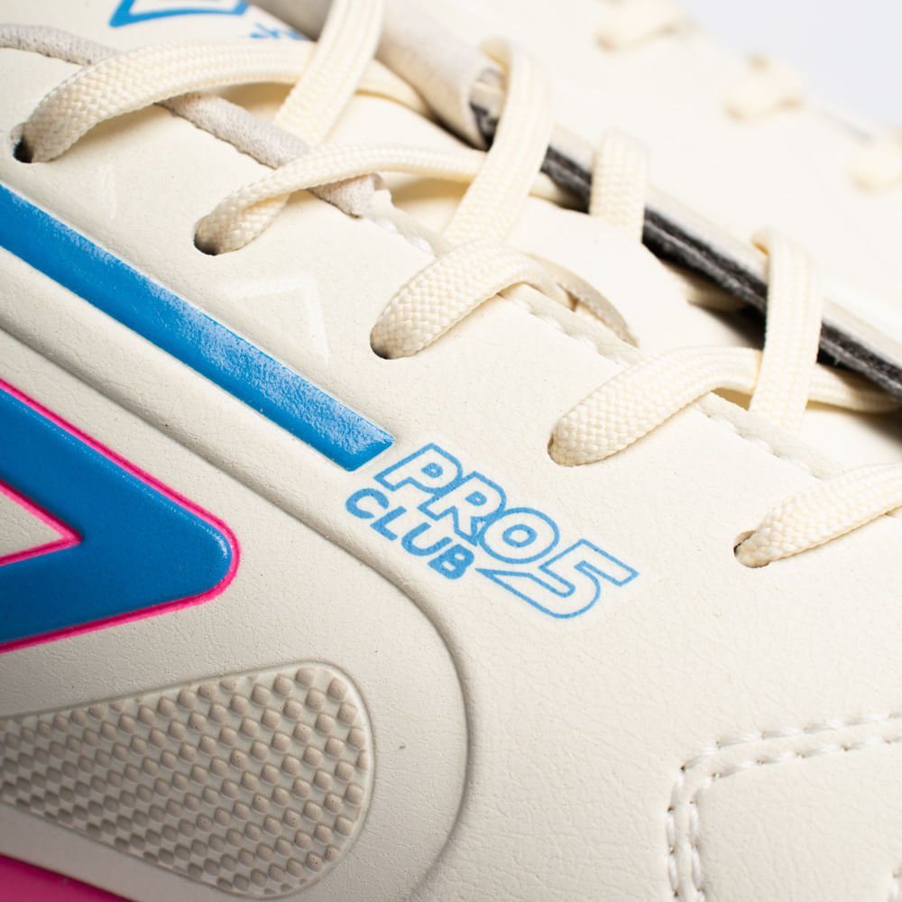 Chuteira Futsal Masculina Umbro Pro 5 Bump Off White/Azul Branco 6